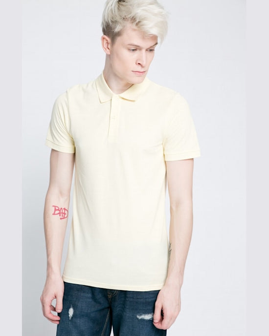 Tricou Jack and Jones polo de culoarea grâului