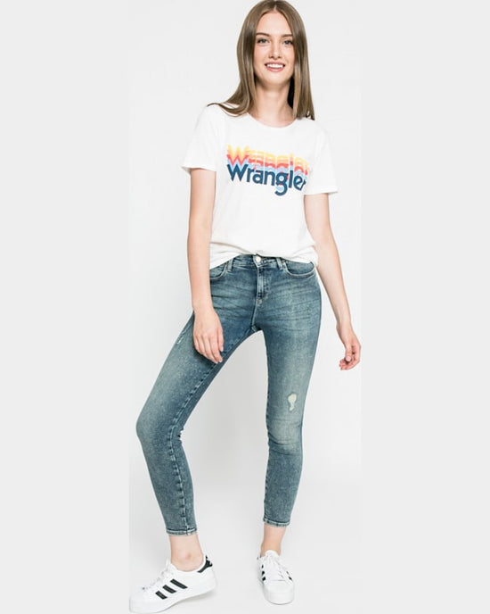 Jeansi Wrangler crazy mama albastru