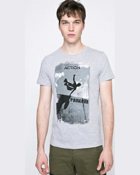 Tricou Trussardi gri deschis