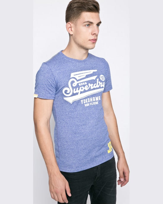 Tricou Superdry superdry albastru deschis