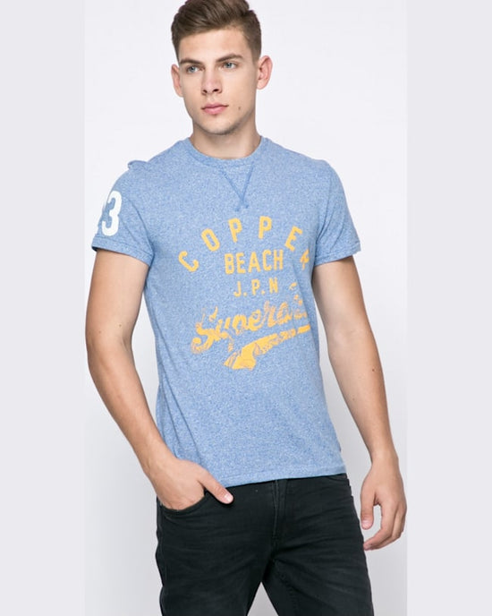 Tricou Superdry superdry albastru deschis