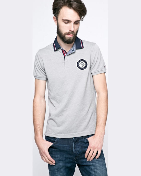 Tricou Tommy Hilfiger polo gri