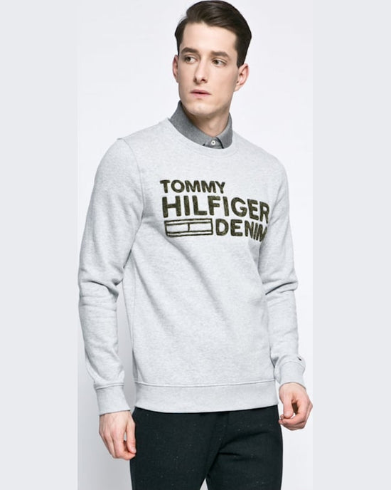 Bluza Tommy Hilfiger gri deschis