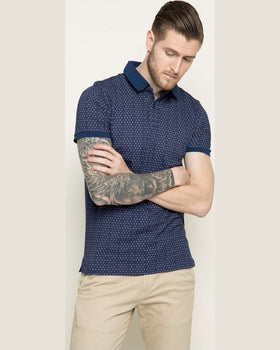 Tricou Trussardi polo bleumarin